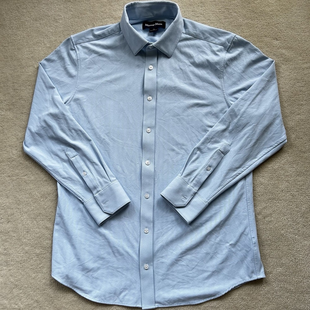 Mizzen+Main Shirt Mens Large Trim Fit Leeward Stretch Performance Long Sleeve